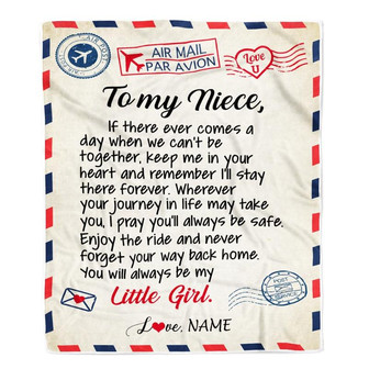 Personalized To My Niece Blanket From Aunt Uncle Air Mail Letter Niece Birthday Graduation Christmas Gift Customized Bed Quilt Fleece Throw Blanket - Thegiftio UK
