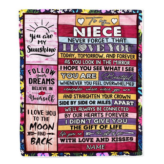 Personalized To My Niece Blanket From Aunt Uncle Auntie Wood You Are Beautiful Niece Birthday Graduation Christmas Customized Bed Fleece Throw Blanket - Thegiftio UK