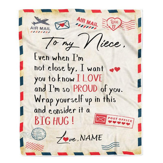 Personalized To My Niece Blanket from Aunt Uncle Proud Of You Air Mail Letter Niece Birthday Christmas Gift Customized Bed Quilt Fleece Throw Blanket - Thegiftio UK