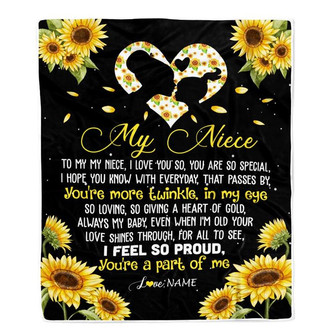Personalized To My Niece Blanket From Aunt Uncle Sunflower I Love You So Special Niece Birthday Graduation Christmas Customized Bed Fleece Throw Blanket - Thegiftio UK