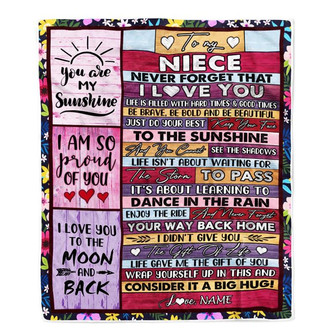 Personalized To My Niece Blanket From Aunt Uncle Titi Never Forget That I Love You Wood Niece Birthday Thanksgiving Christmas Customized Fleece Blanket - Thegiftio UK