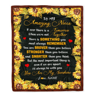 Personalized To My Niece Blanket From Uncle Aunt Sunflower My Sunshine I Love You Niece Birthday Christmas Customized Bed Quilt Fleece Throw Blanket - Thegiftio UK