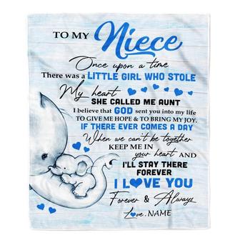 Personalized To My Niece Elephant Blanket From Aunt Auntie I'll Stay There Forever Niece Birthday Christmas Customized Bed Quilt Fleece Throw Blanket - Thegiftio UK
