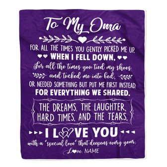 Personalized To My Oma Blanket From Grandkids I Love You With A Special Love Oma Birthday Mothers Day Christmas Customized Fleece Throw Blanket - Thegiftio UK