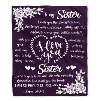 Personalized To My Sister Blanket From Brother I Wish You The Strength Sister Birthday Graduation Christmas Customized Bed Fleece Throw Blanket - Thegiftio UK