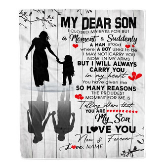 Personalized To My Son Blanket From Mom Mother I Love You Letters For Him Son Birthday Thanksgiving Graduation Christmas Customized Fleece Throw Blanket - Thegiftio UK