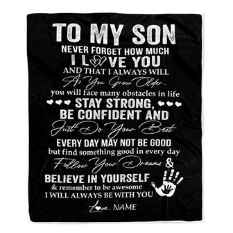 Personalized To My Son I Love You Forever From Mom Dad Son Birthday Christmas Thanksgiving Graduation Customized Fleece Blanket - Thegiftio UK