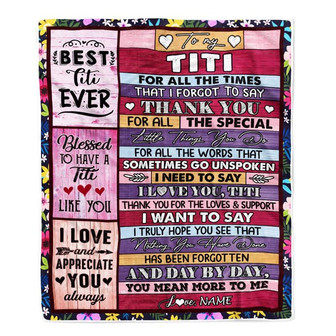 Personalized Titi Blanket From Niece Nephew Thank You For The Love Titi Mothers Day Birthday Christmas Customized Bed Fleece Throw Blanket - Thegiftio UK