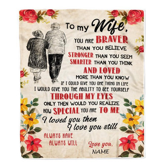 Personalized My Wife Blanket From Husband Grow Old Together Wife Wedding Anniversary Birthday Christmas Customized Fleece Blanket - Thegiftio UK