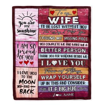 Personalized To My Wife Blankets From Husband You Are My Love It A Big Hug Wife Birthday Valentine's Day Christmas Customized Fleece Blanket - Thegiftio UK