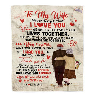 Personalized To My Wife From Husband Blanket Never Forget That I Love You Wife Anniversary Valentines Day Wedding Anniversary Christmas Fleece Throw Blanket - Thegiftio UK