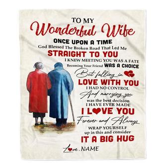 Personalized To My Wonderful Wife Blanket from Husband I Knew Meeting You was A Fate Wife Birthday Anniversary Christmas Customized Bed Fleece Throw Blanket - Thegiftio UK