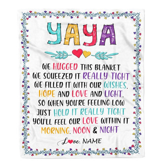 Personalized Yaya Blanket From Kids We Hugged This Blanket Yaya Birthday Mothers Day Christmas Customized Fleece Blanket - Thegiftio UK