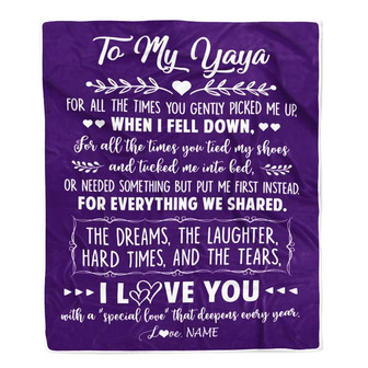 Personalized To My Yaya Blanket From Kids I Love You With A Special Love Yaya Birthday Mothers Day Christmas Customized Fleece Throw Blanket - Thegiftio UK