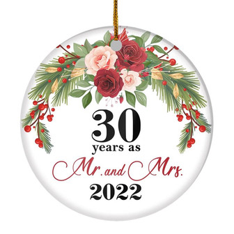 30th Wedding Anniversary 30 Years As Mr & Mrs 2022 Christmas Ornaments Gifts For Couples Husband Wife Holiday Decoration Christmas Tree Ornament - Thegiftio UK