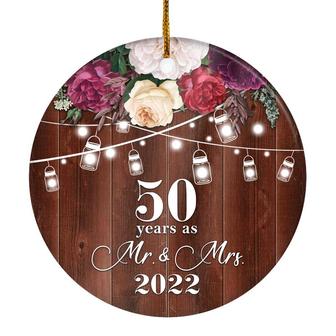 50th Anniversary Wedding Ornament 50 Years As Mr and Mrs For Couples Christmas Husband Wife Married Wedding Gift Holiday Decoration Christmas Tree Ornament - Thegiftio UK