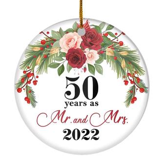 50th Wedding Anniversary 50 Years As Mr & Mrs 2022 Christmas Ornaments Gifts For Couples Husband Wife Holiday Decoration Christmas Tree Ornament - Thegiftio UK