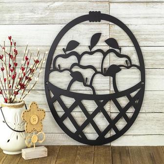 Apple Kitchen Decor Metal Wall Art Kitchen Signs Rustic Home Decor Mothers Day Gift Farmhouse Laser Cut Sign Matte Black Shown - Thegiftio UK