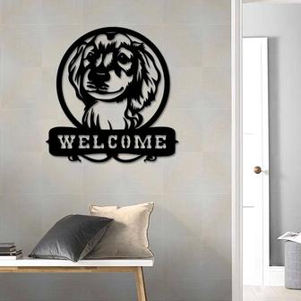 Baby Golden Retriever Welcome Metal Sign, Dog Metal Wall Art Decor, Outdoor Welcome Sign, Dog Metal Sign, Perfect Gift For Dog Lovers - Thegiftio UK
