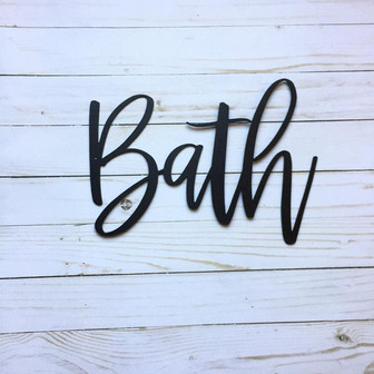 Bath Metal Sign Farmhouse Decor Metal Wall Art Home Decor Metal Words - Thegiftio UK