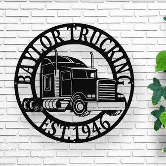 Big Rig Trucker 18 Wheeler Diesel Metal Sign, Customized Metal Trucker Sign - Thegiftio UK