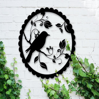 Bird Circle Metal Sign Metal Wall Art Metal Signs Home Decor Outdoor Decor Gift Ideas Farmhouse Decor Custom Housewarming Gift - Thegiftio