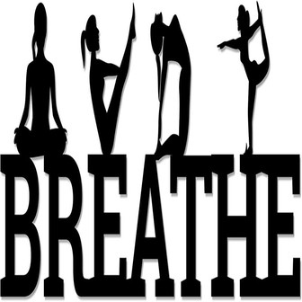 Breathe With Yoga Poses Metal Wall Sign - Metal Home Decor Decorative Accent Metal Art Wall Sign - Thegiftio UK