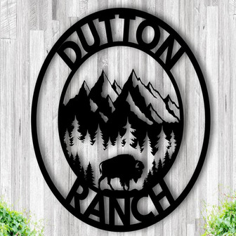 Buffalo Sign American Bison Sign Entrance Sign Custom Family Name Sign Personalized Sign Farm Sign Ranch Sign Bison Metal Sign - Thegiftio UK