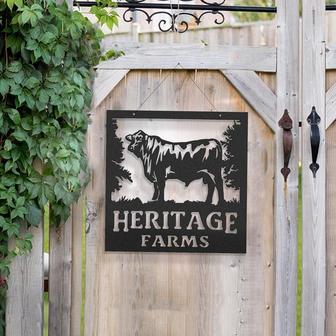 Bull Heritage Farm Steel Sign Cow MetalSign