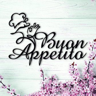 Buon Appetito Metal Sign Kitchen Wall Decor Mothers Day Gift Dining Room Wall Art Farmhouse Decor Rustic Metal Word Housewarming Gift - Thegiftio UK