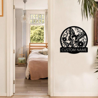 Butterfly Wall Sign, Personalized Metal Sign, Interior Wall Sign, Outdoor Wall Sign, Custom Wall Sign, Family Name Sign, Entryway Wall Sign - Thegiftio UK