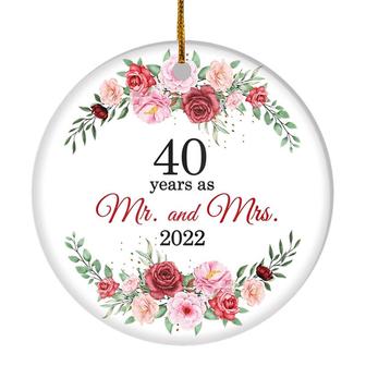 Christmas Ornaments Gifts For Couples Husband Wife Holiday 40th Wedding Anniversary 40 Years As Mr & Mrs 2022 Decoration Christmas Tree Ornament - Thegiftio UK