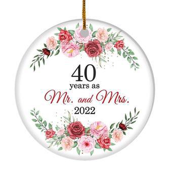 Christmas Ornaments Gifts For Couples Husband Wife Holiday 40th Wedding Anniversary 40 Years As Mr & Mrs 2022 Decoration Christmas Tree Ornament - Thegiftio UK