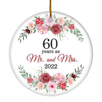 Christmas Ornaments Gifts For Couples Husband Wife Holiday 60th Wedding Anniversary 60 Years As Mr & Mrs 2022 Decoration Christmas Tree Ornament - Thegiftio UK
