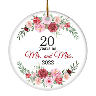 Christmas Ornaments Gifts For Couples Husband Wife Holiday 20th Wedding Anniversary 20 Years As Mr & Mrs 2022 Decoration Christmas Tree Ornament - Thegiftio UK