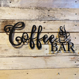 Coffee Bar Script Metal Sign - Kitchen Wall Décor - Café Sign - Housewarming Gift - Thegiftio