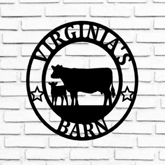 Cow Calf Metal Sign Custom Cow/calf Farmer Sign Personalized Established Plasma Cut Steel Sign Animals Farm Metal Art Farmhouse - Thegiftio UK