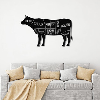 Cow Catlle Metal Farm Sign Monogram Custom Outdoor Indoor Coop Farmhouse Front Gate Entry Road Barn Silo Stable Wall Decor Art Gift - Thegiftio UK