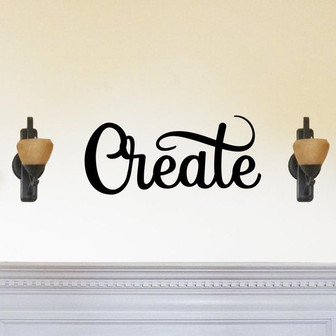 Create Script Metal Word Sign Rustic Metal Sign Cursive Farmhouse Decor Housewarming Gift Metal Wall Art Steel Word Art - Thegiftio UK