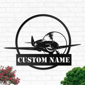 Custom American Airplane Metal Wall Art, Personalized Pilot Name Sign Decoration For Living Room Flight Attendant Decor Home - Thegiftio UK