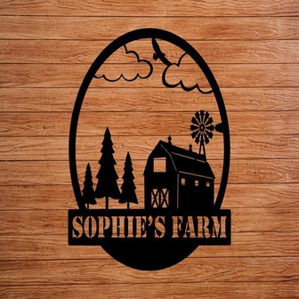 Custom Barn Sign, Personalized Metal Farm Sign - Thegiftio