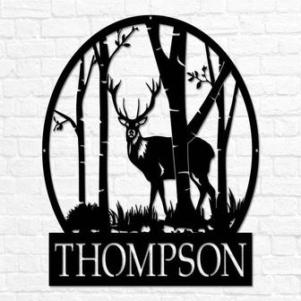 Custom Cabin Decor,Custom Hunting Sign, Metal Outdoor Signs, Deer Hunter Sign - Thegiftio UK