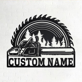 Custom Chainsaw Wood Metal Wall Art, Personalized Woodworker Name Sign Decoration For Room, Woodworker Home Decor, Custom Woodworker - Thegiftio