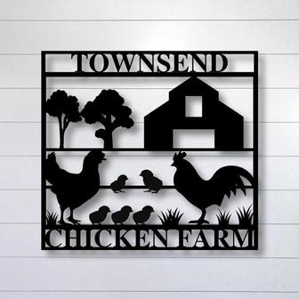 Custom Chicken And Rooster Sign Custom Metal Chicken Farm Sign Farmhouse Decor Hen House Art Gift For Farmer Chicken Lover Art - Thegiftio UK