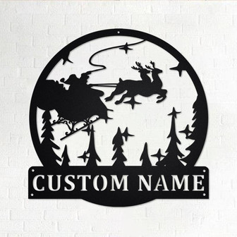 Custom Christmas Scene Metal Wall Art, Personalized Christmas Scene Name Sign Decoration For Room,Christmas Scene Home Decor, Christmas Gift - Thegiftio UK