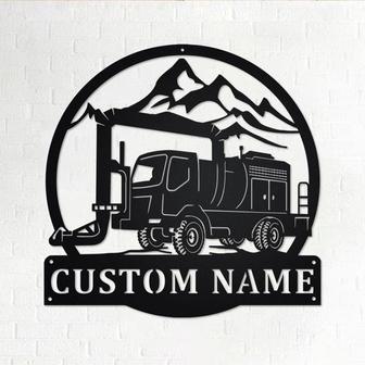 Custom Cold Air Blower Truck Metal Wall Art, Personalized Cold Air Blower Truck Name Sign Decoration For Room - Thegiftio UK