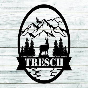 Custom Deer Sign, Deer Hunter Gift, Deer Camp Sign , Deer Name Metal Sign - Thegiftio