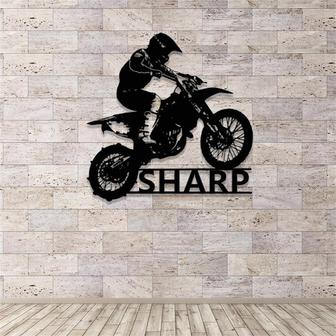 Custom Dirt Bike Metal Sign,Motorcycle Wall Art,Personalized Biker Name Signs,Motocross Rider Home Decor,Motorcycle Biker Gift - Thegiftio UK