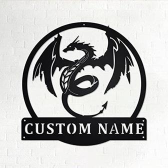 Custom Dragon Metal Sign Decorative Last Name Welcome Sign Gift for Housewarming Front Door Decor - Thegiftio UK