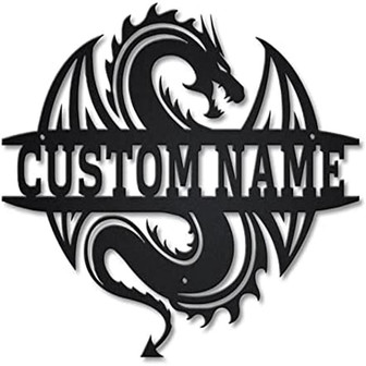 Custom Dragon Metal Sign Welcome Sign Gift for Housewarming Indoor Decor - Thegiftio UK